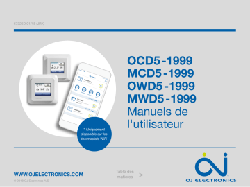 OCD5 | MCD5 | MWD5 | OJ Electronics OWD5 Touch thermostat Manuel utilisateur | Fixfr