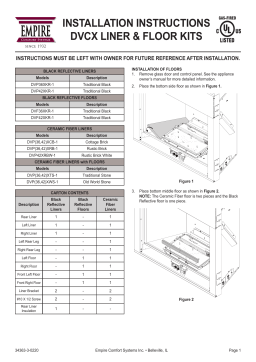 White Mountain Hearth Tahoe Luxury Clean-Face Liner and Floor Kit Manuel utilisateur