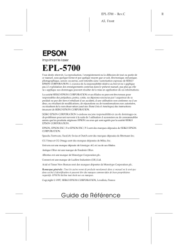 Epson EPL5700 Manuel utilisateur