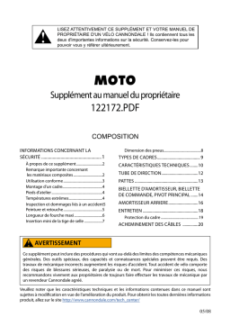 Cannondale Moto 2006-2010 Manuel du propriétaire