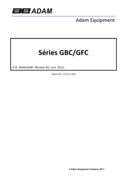 Adam Equipment GBC GFC Bench Counting Scale Manuel utilisateur