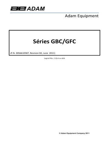 Adam Equipment GBC GFC Bench Counting Scale Manuel utilisateur | Fixfr