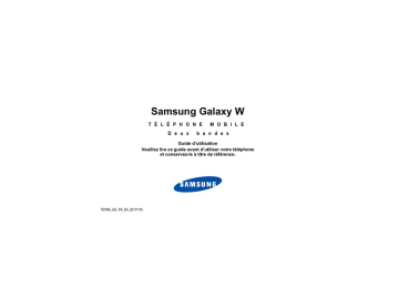 Galaxy W | Mode d'emploi | Samsung SGH-T679M Manuel utilisateur | Fixfr