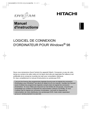 Mode d'emploi | Hitachi DZ-MV100E Manuel utilisateur | Fixfr