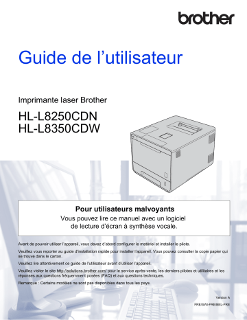 Manuel du propriétaire | Brother HL-L5200DW Manuel utilisateur | Fixfr