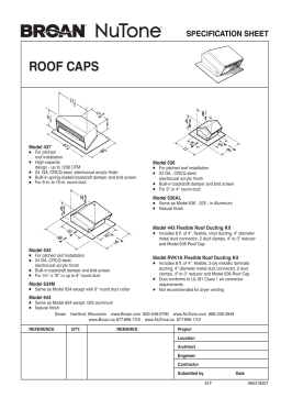 Broan 634M Roof Cap with Built-In Damper for 6 in. Round Duct in Black spécification