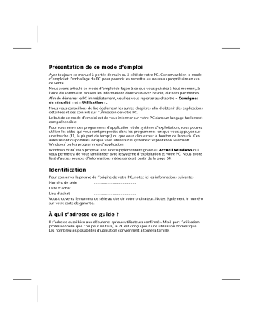 Manuel du propriétaire | Medion AKOYA MD 96420 Manuel utilisateur | Fixfr