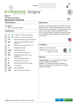 Symmons 9602-P-2.0 Origins Temptrol Single-Handle 1-Spray Tub and Shower Faucet in Chrome (Valve Included) spécification