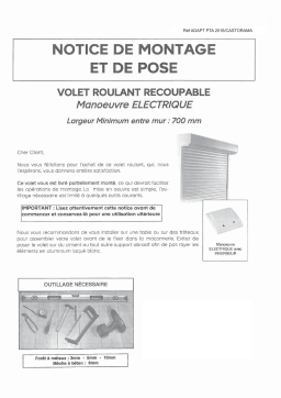 Castorama Volet roulant pvc motorisé filaire Protecta blanc 120 x h.135 cm Manuel utilisateur