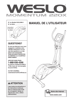 Weslo Momentum 220x Elliptical Manuel utilisateur