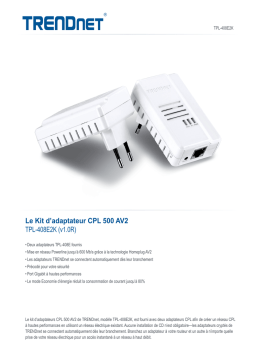 Trendnet RB-TPL-408E2K Powerline 500 AV2 Adapter Kit Fiche technique