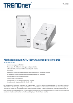 Trendnet TPL-423E2K Powerline 1300 AV2 Adapter Kit Fiche technique