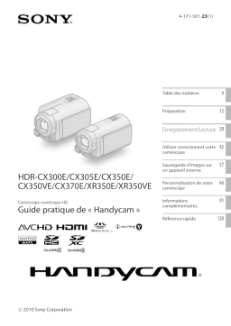 Sony HDR CX350VE Manuel utilisateur