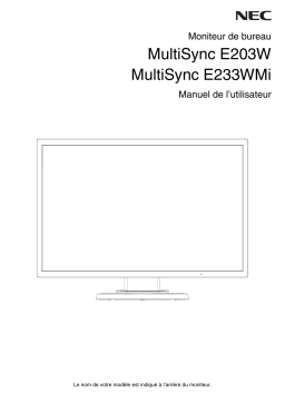 NEC E233WMi-BK NEC MultiSync E233WMi 23" Widescreen Desktop Monitor Manuel utilisateur