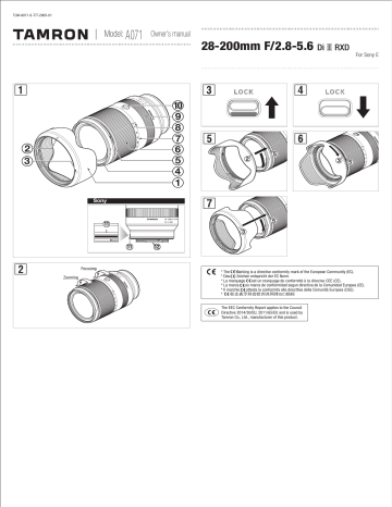 Tamron A071 28-200mm F/2.8-5.6 Di III RXD Manuel utilisateur | Fixfr