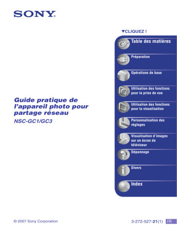 NSC GC1 | NSC-GC3 | NSC GC3 | Mode d'emploi | Sony NSC-GC1 Manuel utilisateur | Fixfr