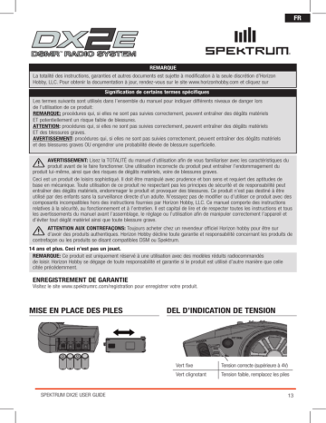 Spektrum DX2E 2 Ch DSMR Surface Radio Manuel utilisateur | Fixfr