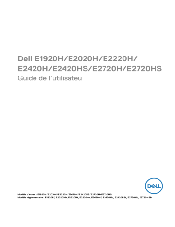 Dell E2020H electronics accessory Manuel utilisateur | Fixfr