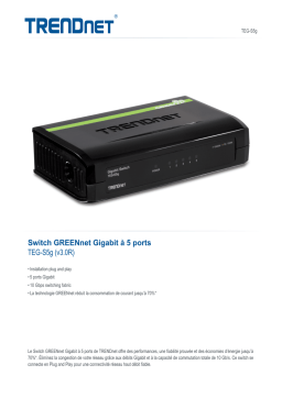 Trendnet TEG-S5g 5-Port Gigabit GREENnet Switch Fiche technique