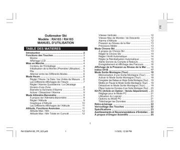 Manuel du propriétaire | Oregon Scientific RA183 Manuel utilisateur | Fixfr