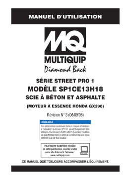 MQ Multiquip SP1-CE-SERIES Scies a béton Manuel utilisateur