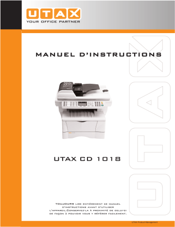 Mode d'emploi | Utax CD 1018 Copy System Manuel utilisateur | Fixfr