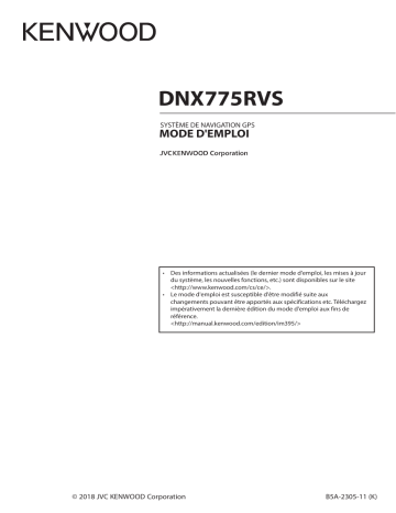 Kenwood DNX 775 RVS Mode d'emploi | Fixfr