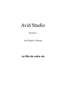 Avid Studio Studio 1.0 Manuel utilisateur