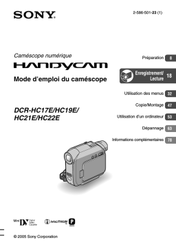 Sony DCR-HC19E Mode d'emploi