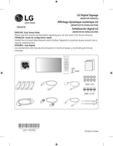 LG 55SVH7E-A Guide d'installation rapide | Fixfr