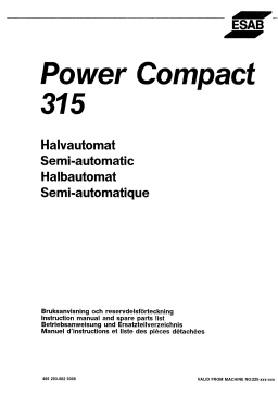 ESAB POWER COMPACT 315 Manuel utilisateur