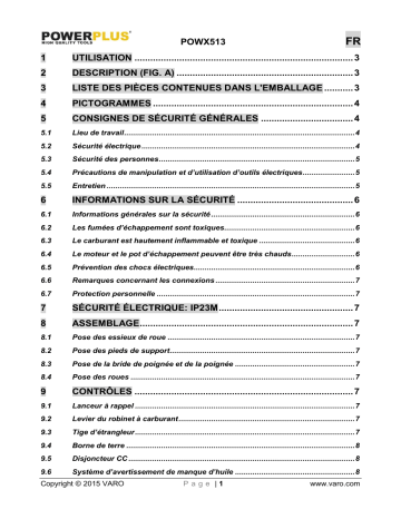 Manuel du propriétaire | Powerplus POWX513 Manuel utilisateur | Fixfr