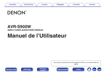 Manuel du propriétaire | Denon AVR-S900W Manuel utilisateur | Fixfr