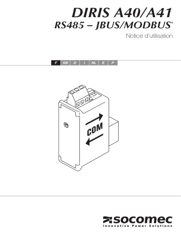 DIRIS A-30/A-41 | Mode d'emploi | Socomec DIRIS A80 Operating instrustions | Fixfr