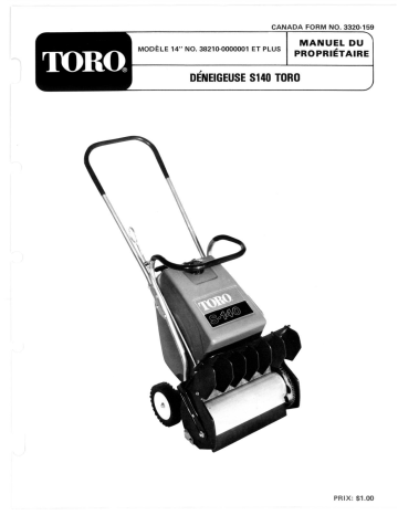 Toro S-140 Snowthrower Manuel utilisateur | Fixfr