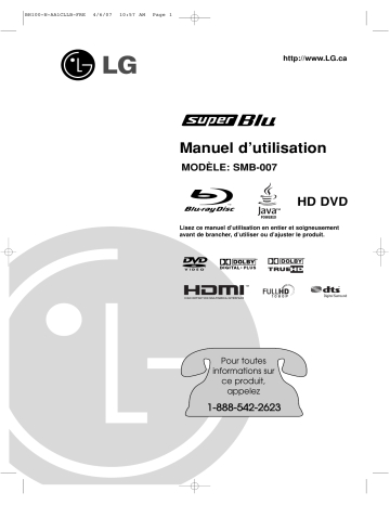 LG BH100-N Manuel du propriétaire | Fixfr