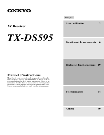 Manuel du propriétaire | ONKYO TX-DS595 Manuel utilisateur | Fixfr