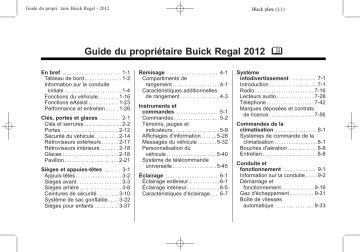 Buick Regal Manuel du propriétaire | Fixfr