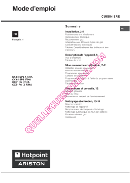 Hotpoint BF1801EFAA Manuel utilisateur