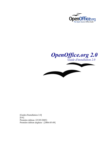 Mode d'emploi | OPEN OFFICE OpenOffice 2.0 Suite Bureautique Manuel utilisateur | Fixfr