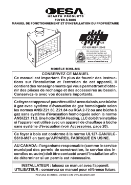 FMI B36L-MC Fireplace Manuel utilisateur