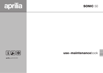 Manuel du propriétaire | APRILIA SONIC 50 Manuel utilisateur | Fixfr