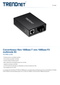 Trendnet TFC-FMSC 100Base-T to 100Base-FX Multi-Mode SC Fiber Converter Fiche technique