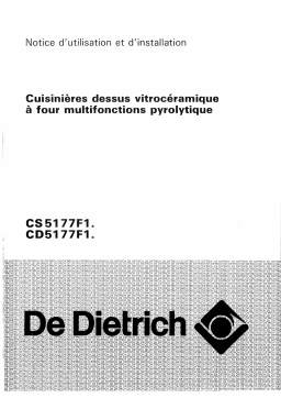 De Dietrich CD5177F1 Manuel utilisateur