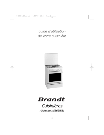 Manuel du propriétaire | Brandt KG362WE1 Manuel utilisateur | Fixfr