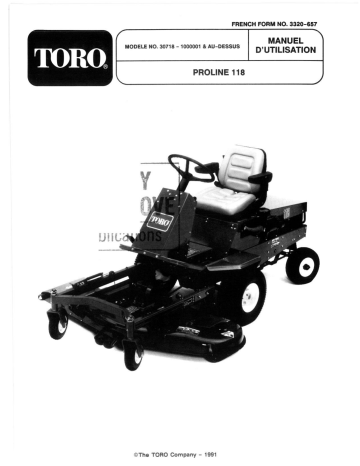 Toro ProLine 118 Riding Product Manuel utilisateur | Fixfr
