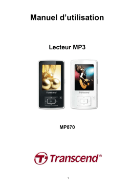 Transcend MP870 Manuel utilisateur