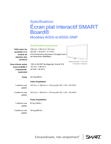 SMART Technologies Board 8000i-G3 spécification | Fixfr