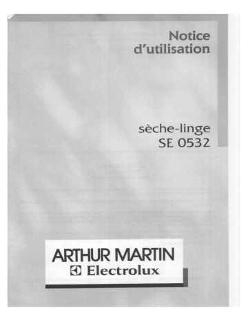 ARTHUR MARTIN ELECTROLUX SE0532.1 Manuel utilisateur | Fixfr