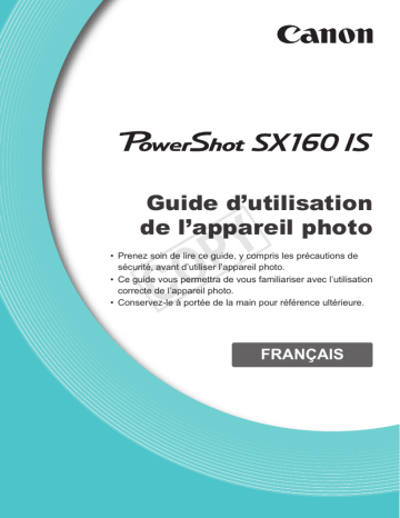 Mode d'emploi | Canon PowerShot SX160 IS Manuel utilisateur | Fixfr